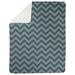 East Urban Home Classic Hand Drawn Chevron Pattern Fleece Blanket Microfiber/Fleece/Microfiber/Fleece in Gray/Blue/Black | 60 W in | Wayfair