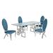 Rosdorf Park Bauxite 5 Piece Dining Set Glass/Upholstered/Metal | 30 H in | Wayfair 86C058163ABD47E89085DFCA358164B9