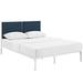 Della Platform Bed by Modway Upholstered/Metal/Cotton in Blue/White | 43.5 H x 83 D in | Wayfair MOD-5463-WHI-AZU