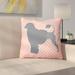 Winston Porter Portuguese Water Dog Square Indoor/Outdoor Throw Pillow Polyester/Polyfill blend in Pink | 14 H x 14 W x 3 D in | Wayfair