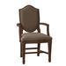 Fairfield Chair Veneta King Louis Back Arm Chair Wood/Upholstered in Brown | 38 H x 21.5 W x 23.5 D in | Wayfair 8710-04_ 3156 72_ Walnut