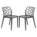 Orren Ellis Berdy Dynamic Modern Dining Side Chair w/ Honeycomb Design Plastic/Acrylic in Black | 33.75 H x 16.6 W x 19.4 D in | Wayfair