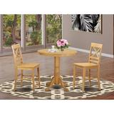 Charlton Home® Smyth 3 - Piece Counter Height Rubberwood Solid Wood Dining Set Wood in Brown | Wayfair D16E58DBB5E74612A3FBCAB9192F9A99