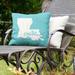 East Urban Home Indoor/Outdoor Throw Pillow Polyester/Polyfill blend in Green/Blue | 16 H x 16 W x 3 D in | Wayfair