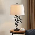 Willa Arlo™ Interiors Grinstead 26" Black Bedside Table Lamp Set Linen/Metal in Brown | 26.75 H x 14 W x 14 D in | Wayfair