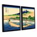 Vault W Artwork 'A Fishing Boat w/ Mt Fuji' by Katsushika Hokusai 2 Piece Framed Painting Print Set /Canvas in White | 24 H x 36 W x 2 D in | Wayfair