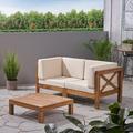 Highland Dunes Ellison 3 Piece Sofa Seating Group w/ Cushions Wood/Natural Hardwoods in Brown | Outdoor Furniture | Wayfair