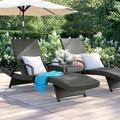 Wade Logan® Billur 79.25 " Long Reclining Chaise Lounge Set & Table in Gray/Brown | 15.75 H x 27.5 W x 79.25 D in | Outdoor Furniture | Wayfair