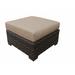 River Brook Ottoman w/ Cushion Wicker/Rattan in Black/Brown kathy ireland Homes & Gardens by TK Classics | 12.8 H x 28 W x 28 D in | Outdoor Furniture | Wayfair