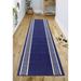 Blue/Navy 32 x 0.3 in Area Rug - World Menagerie Greek Key Border Navy Blue Low Pile Slip Resistant Rugs Metal | 32 W x 0.3 D in | Wayfair