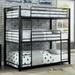 Harriet Bee Elette Metal Triple Bunk Bed Metal in Black | 79 H x 42.38 W x 78.75 D in | Wayfair 91965B3A43D04BED89E47532B3E8184E