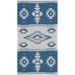 Blue/White 48 x 0.28 in Indoor Area Rug - World Menagerie Savin Southwestern Navy/Creme Area Rug | 48 W x 0.28 D in | Wayfair