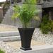 Mayne Inc. Bordeaux 28" Tall Resin Planter w/ Water Reservoir Plastic in Black | 28.5 H x 16 W x 16 D in | Wayfair 5864-B