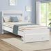 Red Barrel Studio® Marcia Twin Solid Wood Storage Platform Bed Wood in White | 36.1 H x 41.3 W x 74.1 D in | Wayfair