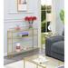 Willa Arlo™ Interiors Carolina Console Table w/ Shelves Glass/Metal in Yellow | 30 H x 42 W x 9.5 D in | Wayfair 9AA404146C254A2CB6AF446EF5F426A1