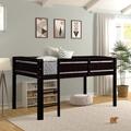 Lanikai Twin Solid Wood Loft Bed by Latitude Run® Wood in Black | 44.45 H x 43.11 W x 80.55 D in | Wayfair 67B51527D0FF40CC8AD9E21DD5368907