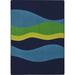 Blue/Navy 64 x 0.5 in Area Rug - Joy Carpets Flow Abstract Tufted Navy Area Rug Nylon | 64 W x 0.5 D in | Wayfair 1858C-02