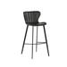 Brayden Studio® Charlesville Bar & Counter Stool Upholstered/Leather/Metal/Faux leather in Gray | 40.5 H x 18.5 W x 21.75 D in | Wayfair