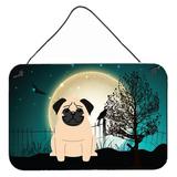 The Holiday Aisle® Halloween Scary English Bulldog Brindle Banner Metal in Green/Brown | 8 H x 12 W x 0.03 D in | Wayfair