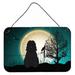 The Holiday Aisle® Halloween Scary English Bulldog Brindle Banner Metal in Green/White/Black | 8 H x 12 W x 0.03 D in | Wayfair