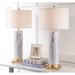 Everly Quinn Ambyr 31.25" Table Lamp Set Ceramic/Metal/Fabric in White | 31.25 H x 15 W x 15 D in | Wayfair A41A256DAC2B4B81A0C7F17983A8CF5D