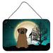 The Holiday Aisle® Halloween Scary English Bulldog Brindle Banner Metal in Gray/Black/Brown | 8 H x 12 W x 0.03 D in | Wayfair