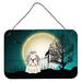 The Holiday Aisle® Halloween Scary English Bulldog Brindle Banner Metal in Green/White | 8 H x 12 W x 0.03 D in | Wayfair