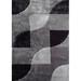 Black/Gray 132 x 1.5 in Area Rug - Orren Ellis Kenansville Geometric Handmade Tufted Gray/Black Area Rug Polyester/Cotton | 132 H x 1.5 D in | Wayfair