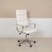 Orren Ellis Nine Executive Chair Upholstered/Metal in Gray/White/Brown | 46 H x 27.25 W x 27.25 D in | Wayfair AC9E4D74F12542F7A69DBB317B2228E6