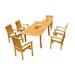 Rosecliff Heights Masuda 7 Piece Teak Outdoor Dining Set Wood/Metal in Brown | 94 W x 40 D in | Wayfair D372201B88134D92B1EC646B3E104E97