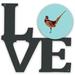 Red Barrel Studio® Ring-Necked Common Pheasant Check Metal Love Wall Décor Metal in Blue | 11.75 H x 11.5 W x 0.1 D in | Wayfair