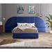Everly Quinn Low Profile Storage Platform Bed Upholstered/Velvet, Steel in Blue | 147.5 D in | Wayfair 678995ADDEB147D2AB343FDAC5438BE1
