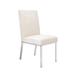 Orren Ellis Mevlut Upholstered Side Chair Upholstered, Stainless Steel in White | 39 H x 19.5 W x 23 D in | Wayfair