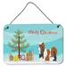 The Holiday Aisle® Pit Bull Terrier Christmas Hanging Prints Decorative Accent Metal | 8 H x 12 W x 0.03 D in | Wayfair