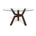 Brayden Studio® Bourbana Pedestal Dining Table Wood/Glass in Brown | 29 H x 48 W x 48 D in | Wayfair C29CD6CF8C004E30969270259BC9E7DF