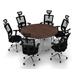 Symple Stuff Cotswald 6 Person Conference Meeting Tables w/ 6 Chairs Complete Set Wood/Metal in Brown | 30 H x 60 W x 60 D in | Wayfair