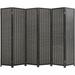 Latitude Run® Alyose 72" Room Divider Bamboo/Rattan in Gray/Black | 72 H x 106 W x 4.5 D in | Wayfair 724864C1802644B2ABB1355A5741075F