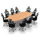 Symple Stuff Wilmar 10 Person Conference Meeting Tables w/ 10 Chairs Complete Set Wood/Metal in Brown | 30 H x 120 W x 60 D in | Wayfair