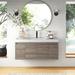 Union Rustic Krishka 48.5" Wall-Mounted Single Bathroom Vanity Set Wood/Marble in Brown | 22.25 H x 48.5 W x 18.75 D in | Wayfair