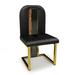 Arditi Collection Leather Side Chair Upholstered/Genuine Leather in Yellow/Black | 38.2 H x 20.5 W x 19.3 D in | Wayfair DC-NEWMODEL-1-BLACK-SET6