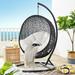 Encase Sunbrella Swing Outdoor Patio Lounge Chair by Modway Sunbrella® in Black | 71 H x 43.5 W x 40 D in | Wayfair EEI-3943-BLK-WHI