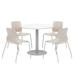 KFI Studios 36" L Round Manufactured Wood Breakroom Table & Chair Set Metal in White | 29 H in | Wayfair OLTFL42RD-B1922-SL-D354-4-OL2700-P45