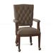 Armchair - Fairfield Chair Dayton 25" Wide Tufted Armchair Fabric in Gray/Brown | 37.5 H x 25 W x 27 D in | Wayfair