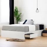 South Shore Vito Queen Platform Bed Wood in White | 13.75 H x 81.75 D in | Wayfair 3150210