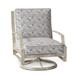 Woodard Seal Cove Swivel Patio Chair w/ Cushions Metal in Gray | 35.75 H x 27.75 W x 32.75 D in | Wayfair 1X0477-70-23M