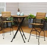 Canora Grey Manthey Round 2 - Person 24" Long Outdoor Dining Set Wood in Brown | 24 W x 24 D in | Wayfair ECF52F64B1504CBA9CD1239E9E0DBEBB