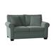 Red Barrel Studio® Quaker 61" Rolled Arm Loveseat Wood/Polyester in Black/Blue/Brown | 30 H x 61 W x 37 D in | Wayfair