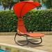 Winston Porter Gwenifer Patio Chair w/ Cushions, Steel in Orange/Red | 79 H x 31 W x 67 D in | Wayfair 111C9264330A4C3C98E3DABD45CCF65B
