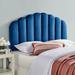 Mercer41 Veronique Performance Velvet Headboard Upholstered/Velvet in Blue/White | 58 H x 39 W x 3 D in | Wayfair 8EB551607E1E4820A39B465B28210835