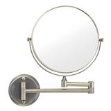 Symple Stuff Zora 2 Sided Magnifying Wall Mirror Metal in Gray | 12 H x 8 W x 13.5 D in | Wayfair C637F0E366B346AD9941D0027D0AE73B